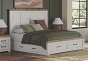 Savonport White/Brown King Panel Storage Bed