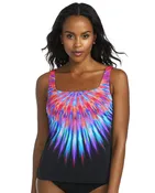 Active Spirit Birds Of A Feather Square Neck Tankini Top