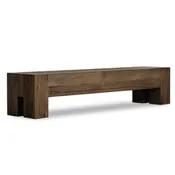 Abaso Accent Bench, Ebony Rustic Wormwood Oak