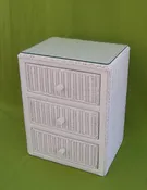 3 DRAWER NIGHT STAND WITH GLASS