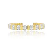 Alternating Gold and Diamond Bangle