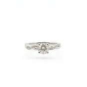 Round Cut Solitaire with Twisted Diamond Engagement Ring