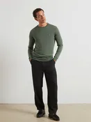 Adam Loose Tapered Fit Melton Trousers In Charcoal Marl
