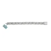 925 Silver Moissanite Chrome Cross Link Bracelet – 8.5"