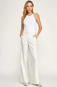 Annabelle Crop Wide Leg - Savoy Navy Stripe