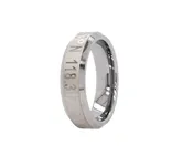 6mm Custom Made Tungsten Ring with Personalized Coordinates