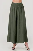Crossover Wide Waist Linen Pants