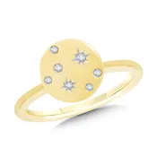 10K FLAT & ROUND TAILORED TAGS SCATTERED FLUSH-SET DIAMOND & STAR RING - 010-00297 — BBS Jewelers