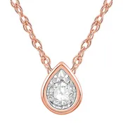 10K Rose Gold Diamond Pendant