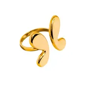 Culbreth's Jewelers 18K Gold Plated Open Butterfly Ring - Adjustable Stainless Steel Ring