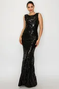 Black Sequin Mermaid Gown