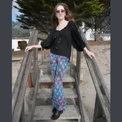 Boho Hippie Crepe Rayon Tunic W/ Embroidery & Mirrors