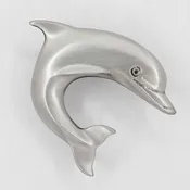 Dolphin Cabinet Knob, Medium Right Facing