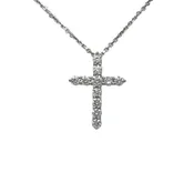 11=1.21 Carat Total Weight Round Brilliant Cut Diamond Cross in Platinum