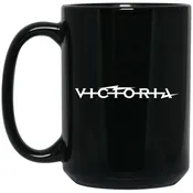 15 oz. Black Mug with Victoria Logo
