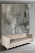 93" Long Scallop Channel Tufted Velvet Sofa in Gray