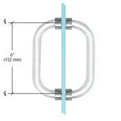 CRL 6" Clear Acrylic Back-to-Back Pull Handle