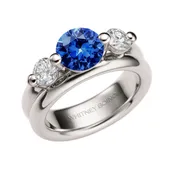 V Collection • Platinum Engagement Setting with Sapphire and Diamonds