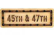 45th and 47th Solid Oak Laser Engraved Wooden Patch