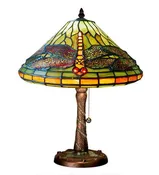 16"H Tiffany Dragonfly w/ Twisted Fly Mosaic Base Accent Lamp