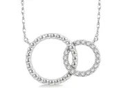 10k Diamond Double Circle Pendant