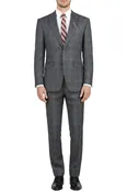 (38L, 40L, 52L) Slim Fit Charcoal 2 Piece Glen Plaid Suit