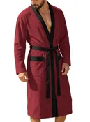Men's Vertical Striped Kimono Robe