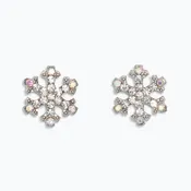 AB Crystal Snowflakes in Silver