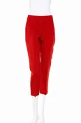 Alexander McQueen Red Cropped Flat Front Pants