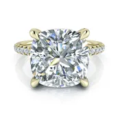 18k Pavé Cushion Cut Moissanite Ring #GTJ3857-cushion-fo-18ky