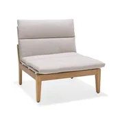 Arno Aluminum & Teak  Solid Wood White Side Sofa