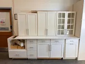 12pc White Shaker Kitchen Cabinet Set w/ Glass Doors & Countertop