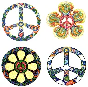 4 Peace Sign Set – Window Sticker / Decal