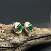 Abalone Sterling Silver Studs By Native American Artist