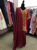 AFL2043 - Full set in Georgette comes with heavy embroidery.Comes with sharara pants and dupatta.