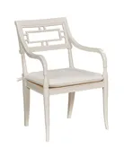 Fret Arm Chair, White Lacquer