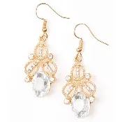 A Crown Pleaser White Gem and Gold Earrings