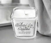A Beautiful Life Personalized In Loving Memory Memorial Candle