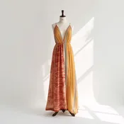 Women's Bohemian Pattern Floor Length Maxi Dress with Relaxed Fit