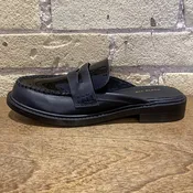 ALL BLACK Penny Loafer Mule