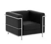 1-Seater Black Leather Sofa by PCFG - BLKU164