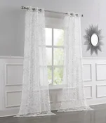 Dainty Home Cecily Linen Textured Metallic Light Filtering Grommet Curtain Panel Pair