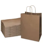 10x5x13 Medium Kraft Paper Gift Bags w/Twine Handles Brown: 200pcs