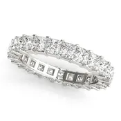 14K 2mm Square Prong Princess Cut Eternity Ladies Wedding Band