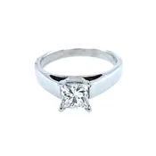 1.06 carat Princess Cut Diamond Solitaire (SI - G) set in 14 karat white gold - 005-00075 — BBS Jewelers