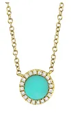 14K Tourquoise & Diamond Necklace 230-710