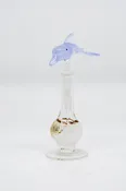 Hand Blown Glass Perfume Bottle: Pink Dolphin with Star-Spotted Base