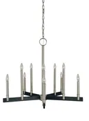 10-Light Brushed Nickel Matte Black Jessica Dining Chandelier by Framburg