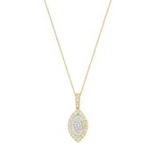 1.00 CT. T.W. Ladies Marquise Cluster Baguette-Cut Diamond Necklace