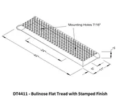 Bullnose Flat Tread w/Stamped Finish